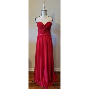 Red Strapless Special Occasion Gown